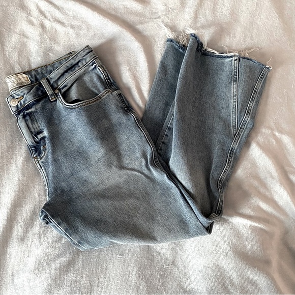 Free People Denim - Free People Rita crop flare frayed hem jeans